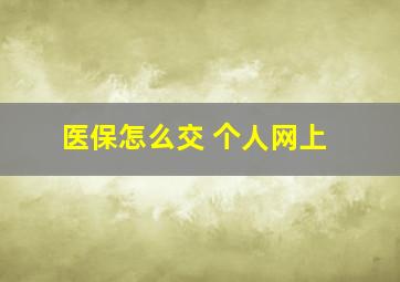 医保怎么交 个人网上